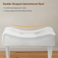 thumbnail image 3 of Taburete Memobarco de piel, 46 cm, con patas en X de metal, color blanco, 3 of 9