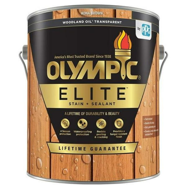 Olympic & PPG Architectural Fin 268999 1 gal Oil Stain Kona Brown