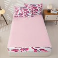 thumbnail image 4 of jejeloiu Rustic Floral Zipper Twin Comforter Sets with Fitted Sheet and 2 Pillowcases For Girls,Pink Flowers Blossom Zipper Bedding Set,Magenta Purple White,Pink Reversible,4-Piece, 4 of 7