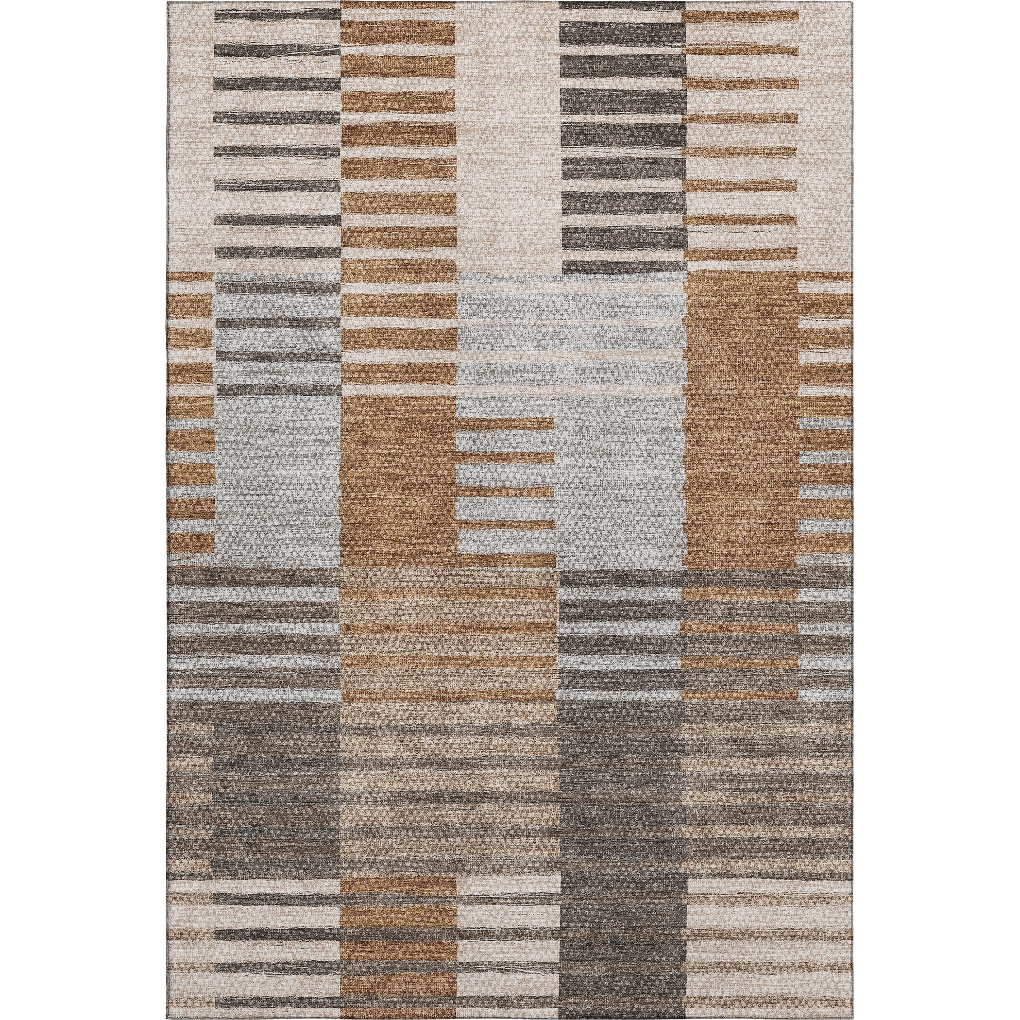 Addison Rugs Mayfield Washable Transitional Striped Paprika Rectangle Rug, 2'6" x 3'10"