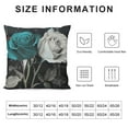 thumbnail image 5 of Creowell  Teal Gray Rose Print Throw Pillow Covers Decorative Pillow Cover Square Cushion Cases Soft Cushion Cover Throw Sofa Pillow Case for Home Decor Living Room Bed Couch Car, 5 of 5