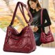 thumbnail image 3 of Bolsa Bolso bandolera de celosía de color puro retro Bolsos de hombro de nylon para mujer (rojo vino) JShteea Para Estrenar, 3 of 7