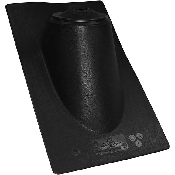 Oatey 11930 High-Rise Thermoplastic All-Flash No-Calk Roof Flashing, 11" x 19" Base, 1.5" to 3" pipe diameter