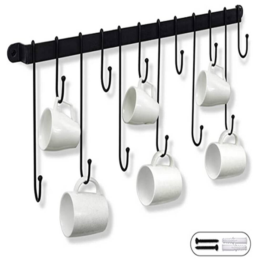 Mug Holder Wall Mounted Coffee Cup Rack Hanger Modern Metal Wall Rack