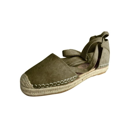 

Woobling Ladies Comfort Closed Toe Sandal Party Retro Flat Sandals Lace Up Flats Walking Shoes
