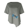 thumbnail image 4 of Blusa con bolsillo y estampado de solapa con botones de manga larga informal para mujer Pompotops hfajkhk137104, 4 of 4