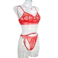 thumbnail image 3 of Encaje sexy conjunto de ropa interior sujetador ropa interior regalo para mujeres niñas, rojo, S 2 piezas sidaley XX000054-06, 3 of 7