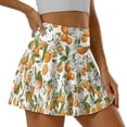 thumbnail image 5 of HELLHERO Built-in Shorts Tennis Skirt for Golf Vacation, Orange Blossom Polyester Spandex 2 Side Pockets Athletic Skort Stretchy, 5 of 9