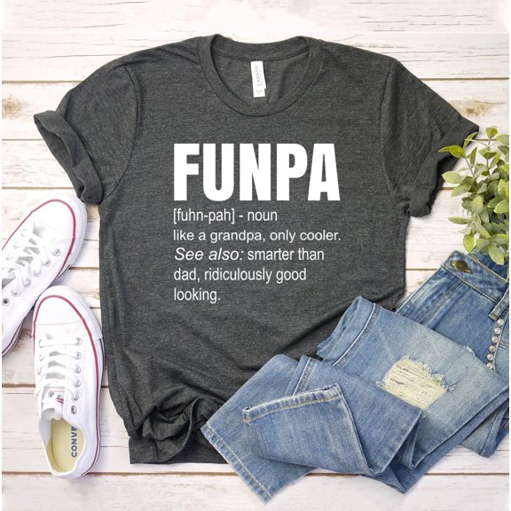 Funpa T-shirt Father's Day Shirt Grandpa Gift Summer Tee Grandfather Top Cool Granddad Birthday Christmas Definition Funny For New