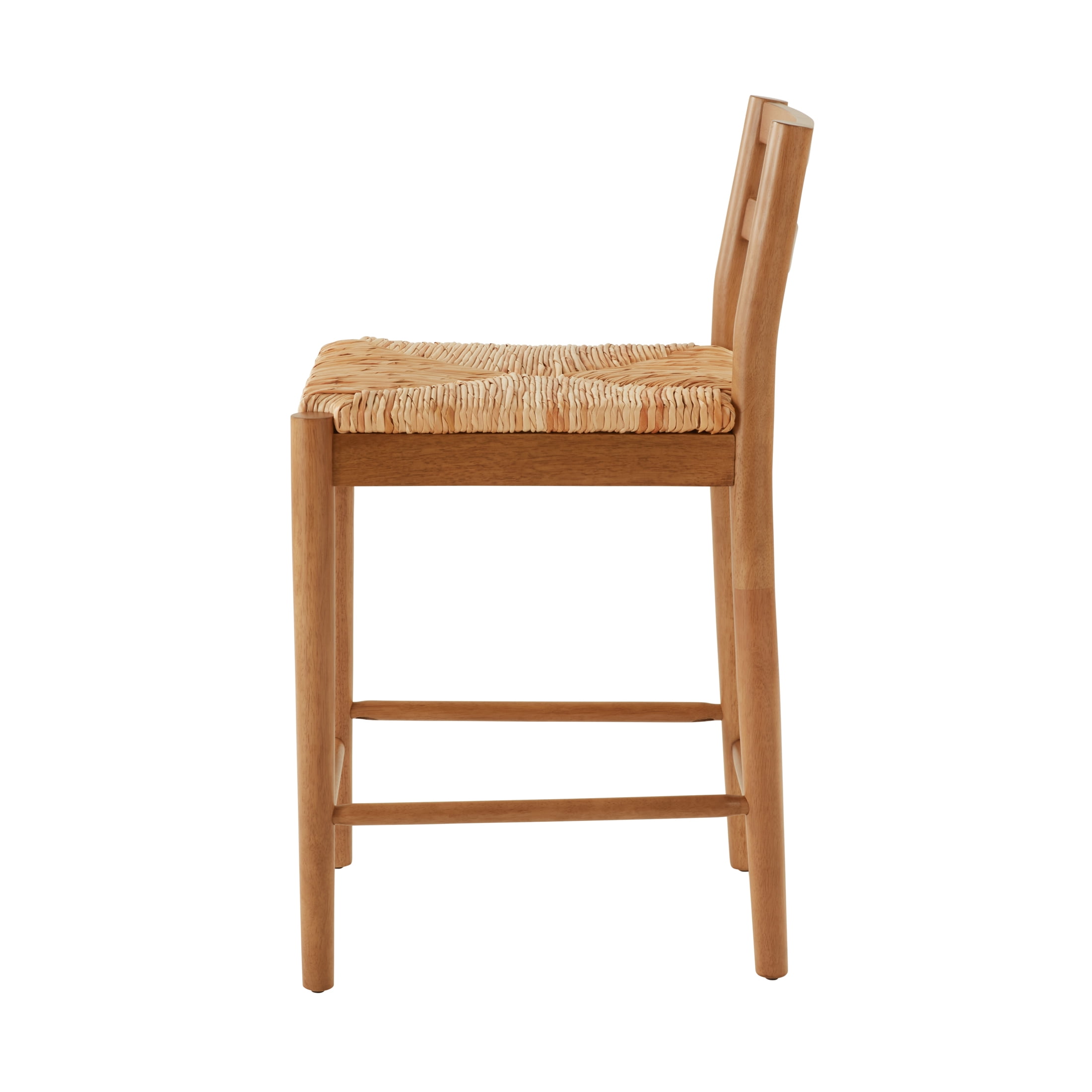 My Texas House Laurel Counter-height Dining Stools with Woven Seagrass Seat, Warm Brown, 2 Pack