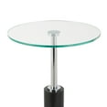 thumbnail image 5 of DecMode 14" x 21" Black Marble Round Accent Table with Silver Metal Rod and Base, 1-Piece, 5 of 9