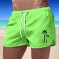 thumbnail image 2 of Men's Stretch Cotton Linen Shorts 2025 Summer Casual Drawstring Elastic Waist Workout Beach Vacation Shorts Wear Hiking with Multi Pockets (Green_02 , 2XL), 2 of 4