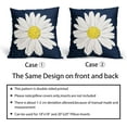 thumbnail image 5 of Daisy Flower Navy Blue Pillow Covers 18x18 Inch White Petal Floral Bloom Decorative Pillow Cases Spring Summer Seasonal Square Cushion Covers Farmhouse Home Decor For Porch Couch Outdoor Set of 2, 5 of 6