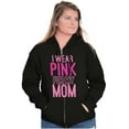 thumbnail image 3 of Breast Cancer I Wear Pink For My Mom Zip Up Hoodie Men's Women's Brisco Brands M, 3 of 6