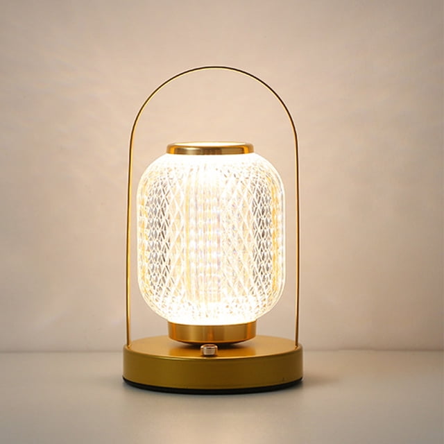 Lámpara De Mesa Lámpara de Mesa Retro LED Escritorio Regulable 3 Colores para Dormitorio/Estudio (D ) dorado