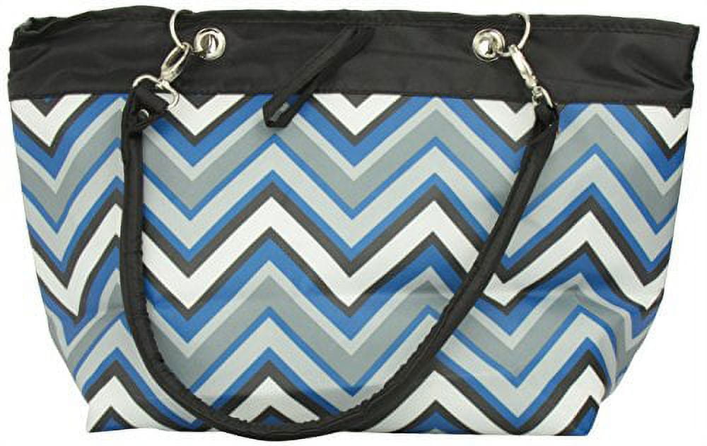 2 Red Hens Rooster Diaper Bag - Chevron Stripes Blue