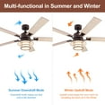 thumbnail image 2 of Simpol 52in Oli Rubbed Bronze Farmhouse LED Ceiling Fan, 2 of 8
