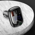 thumbnail image 4 of compatible Baseus 2x USB / USB-C Car Charger Bluetooth Transmitter Handsfree Charger FM Radio Kit Black_Perfect Gift, 4 of 4
