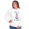 thumbnail image 4 of BCA Pink Ribbon Hope is An Anchor Women Crewneck Sweatshirt Brisco Brands S, 4 of 6