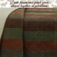 thumbnail image 7 of Cozy Line Home Fashions Cozy Line Rhett Brown Green Stripe Reversible Quilt Bedding Set King, 7 of 7