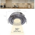 thumbnail image 3 of Armacost Lighting 2" Soft White Recessed LED Swivel Puck Light, Brushed Steel, 3 of 5