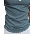thumbnail image 4 of DYMADE Men Casual Solid Color Lapel Short Sleeved T-shirt 1/2 Zipper Top, 4 of 4