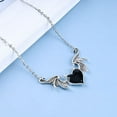 thumbnail image 5 of Heart Necklace for Women, Goth Jewelry, Punk Demon Dragon Wing Love Heart Blue Evil Eye Pendant Necklace Couple Family Friendship Necklace Jewelry, Silver, 5 of 7
