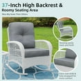 thumbnail image 5 of MEETWARM Outdoor Wicker Rocking Chair, Rattan Patio Rocker Chairs with Cushions and High Back, All-Weather Patio Wicker Chair with Safe Rocking Design for Garden Backyard Porch, White Wicker/Grey, 5 of 8