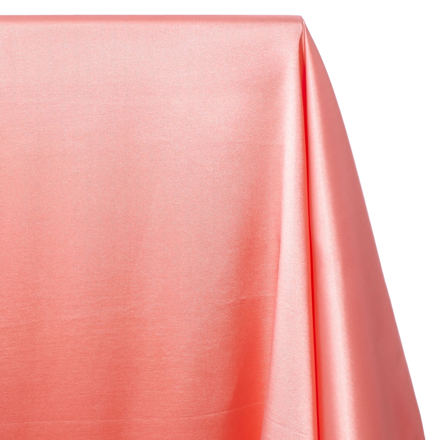 Stretch Charmeuse Shiny Polyester Lightweight (60 Inch) Satin Fabric By The Yard - For Sewing Apparel, Accessories, Bridal, Décor, & More - Coral (5 Yards)