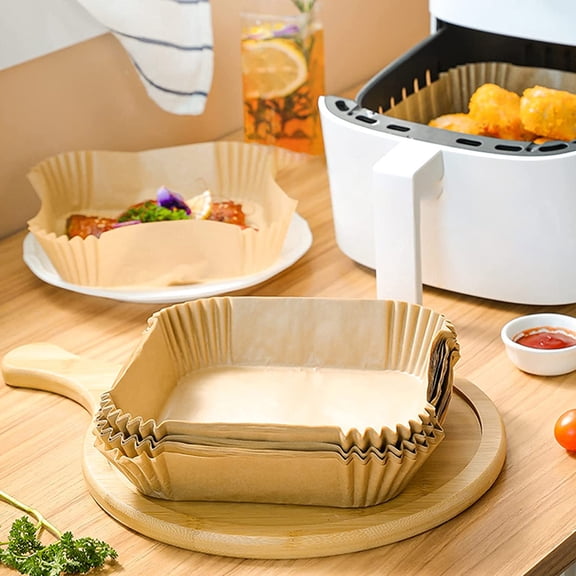 QIJGEBGG Air Fryer Liners Square 7.9In Non-Stick Waterproof Disposable Parchment Paper for Frying Baking Cooking, oil-resistant sheets for toaster oven and air fryer