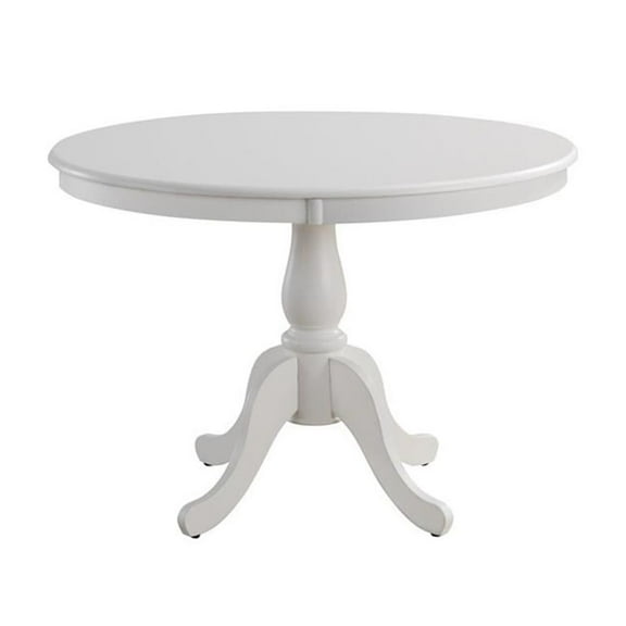 Pemberly Row Modern 42" Round Pedestal Dining Table in White