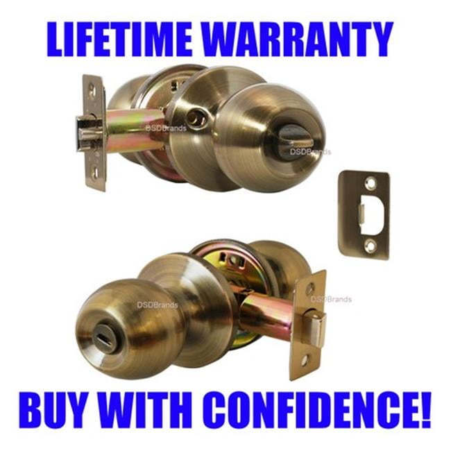 Constructor Chronos Privacy Door Knob Handle Lock Set for Bedroom and Bathroom Antique Bronze Finish