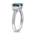 thumbnail image 2 of 2.50 Carat (Ctw) London Blue Topaz Ring in 14K White Gold with Diamonds for Women, 2 of 6