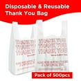 200 Pack Thank You Bags Disposable Eco Grocery T-Shirt Bag With Handles