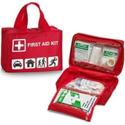 First Aid Kit - 96 Piece Compact Lightweight Portable Safety Trauma Bag Emergency Survival Kit Gear Home and Provide Immediate Care - Office Car Travel Hiking Camping and Other Outdoor Activities