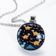 thumbnail image 2 of Starry Dinosaur Elegant Glass Circular Pendant Necklace - Stylish Jewelry for Women, 2 of 5