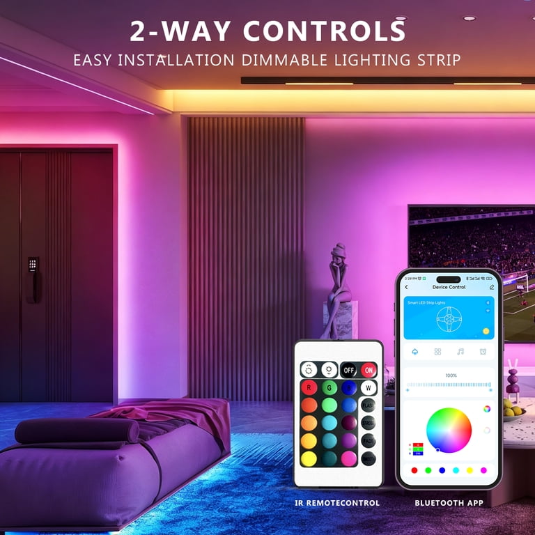 DAYBETTER 25ft RGBIC LED Strip Lights with Bluetooth App & Music Sync photo 2