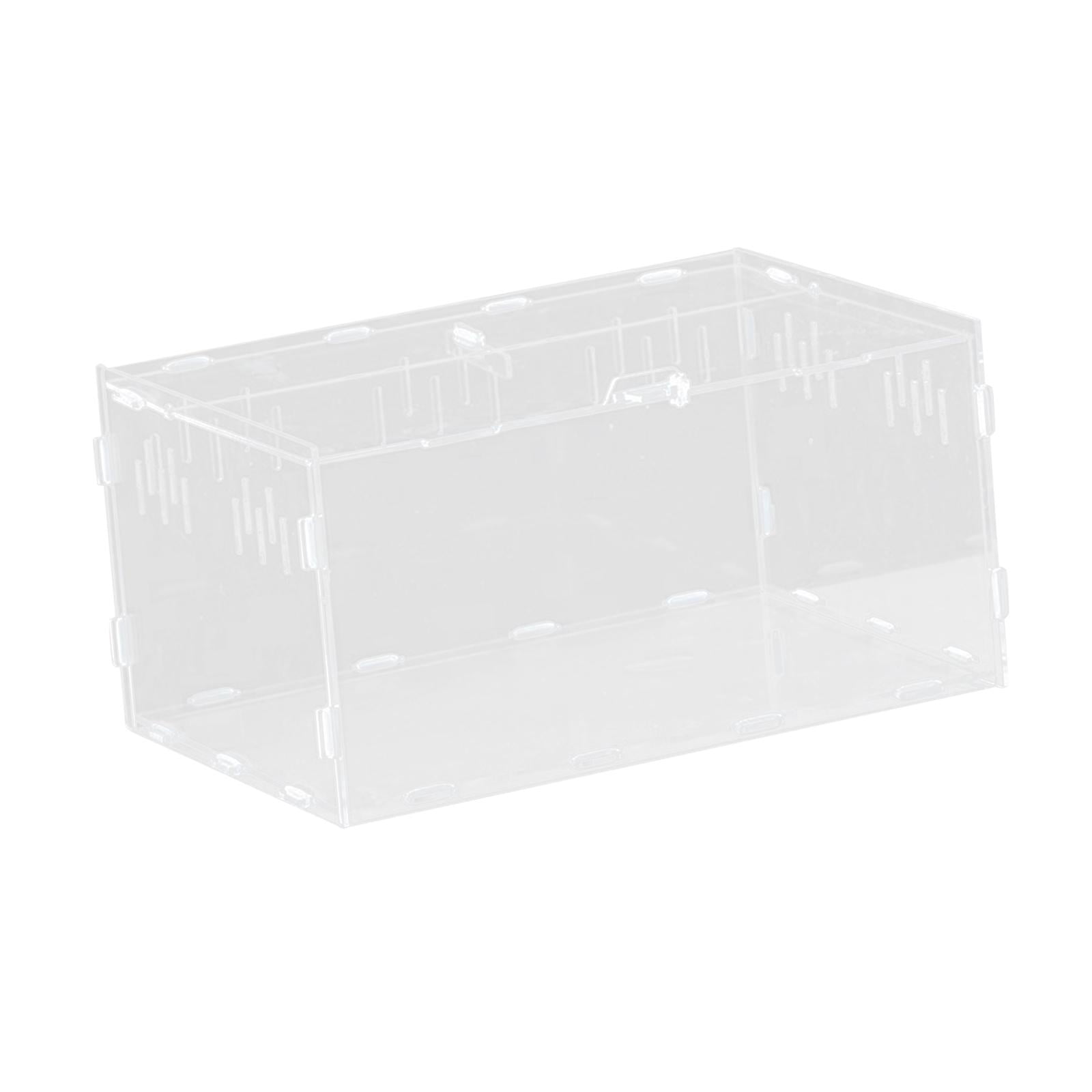 Fzaqwen Reptile Breeding Box Acrylic Snake Cage Tank with Basin Animal Habitat Hatching Case Turtle Transport Container Pet Houses Suitable for Home Use Repti 30x20x15cm
