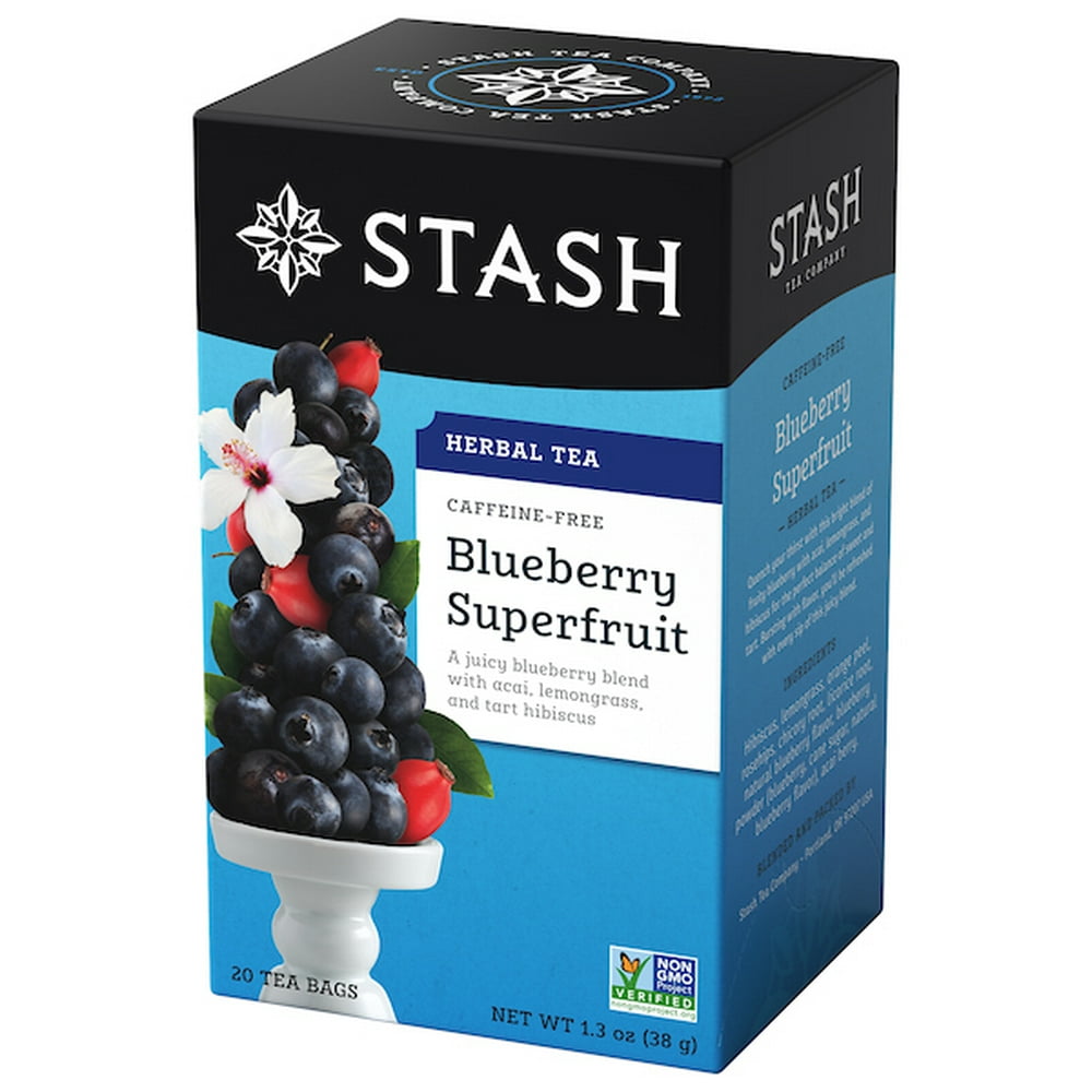 Stash Blueberry Superfruit Herbal Tea Bags, 20 Count, 1.3 Oz Walmart