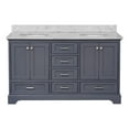 thumbnail image 5 of Harper 60" Double Bathroom Vanity with Marine Gray and Carrara Marble Top, 5 of 8