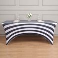 thumbnail image 4 of Efavormart 6ft Black/White Striped Spandex Stretch Fitted Rectangular Tablecloth With Foot Pockets - 160GSM Premium Spandex, 4 of 9