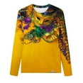 thumbnail image 4 of SOOMLON Mardi Gras Tops for Women Tuesday Tshirts Carnival Themed Party Long Sleeve Tops Funny Mask Graphic Shirts Tunic Crewneck Outfits New Orleans Holiday Blouses 2025 Yellow XL, 4 of 4