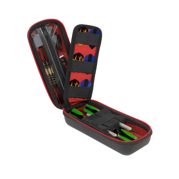 USA Gear 3 Dart Case Holster, Storage for Plastic Tips, 12 Flight Slots, Locking Foam Design (Red)