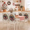 thumbnail image 2 of Cardinal Christmas Chair Covers Set of 4 Rings Bells Snowflakes Winter Wooden Board Chair Back Covers Stretch Removable Washable Slipcovers Protector for Dining Room Kitchen Party Decor, 2 of 5
