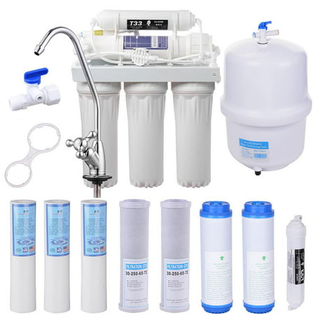 Yescom 5-Stage Home Drinking Aquarium RO Reverse Osmosis System and Extra 8 Water Filters 50