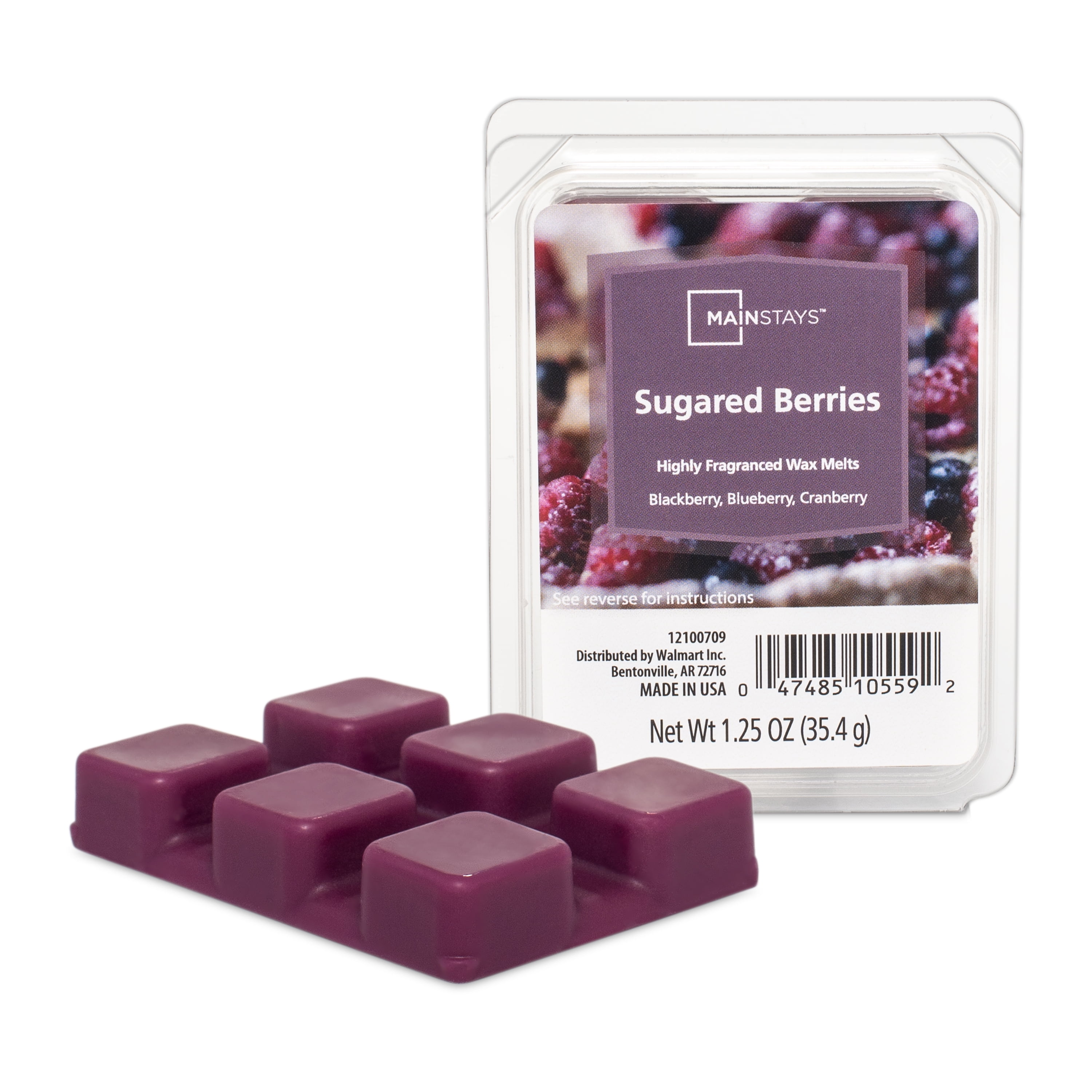 (3 pack) Mainstays Sugared Berries Scented 6 Cube Wax Melt, 1.25 oz
