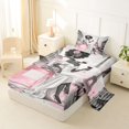 thumbnail image 2 of Castle Fairy Elegant Black Woman Twin Sheets 3pcs,Romantic Paris Eiffel Tower Bedding,Pink,1 Fitted Sheet, 1 Flat Sheet and 1 Pillowcase, 2 of 6