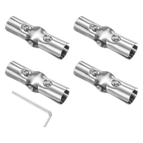 Uxcell 4-Pack Structural Pipe Connector, 3 Way Pipe Clamp Stainless Steel Pipe Connector for OD 1" or 25MM Pipe