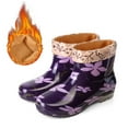 thumbnail image 3 of Mzoazpie Women's Rain Boots, Waterproof Non- Ankle-High Winter Warm Boots, Floral Print Shoes Outdoor, 3 of 4