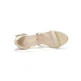 thumbnail image 4 of BLISSFUL STEP Women's Shoes Faux Suede Stiletto High Heel Open Toe Adjustable Ankle Strap Sandals  Beige 10, 4 of 8